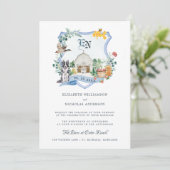 Rustic Country Farm | Barn Wedding Crest 招待状 (スタンド正面)