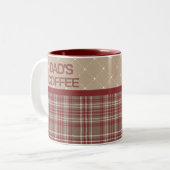 Rustic Country Farmhouse Plaid Mug ツートーンマグカップ (正面左)