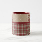 Rustic Country Farmhouse Plaid Mug ツートーンマグカップ (中央)
