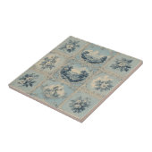 Rustic Country Floral Motif Distressed Mute Tones タイル (側面)