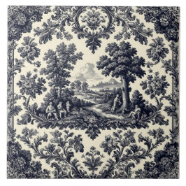 Rustic Country Folks French Toile Pastoral Scenery タイル