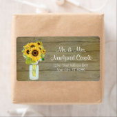 Rustic Country Mason Jar Flowers Sunflower Bouquet ラベル (インサイチュ)