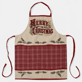 Rustic Country "Merry Christmas" Apron エプロン