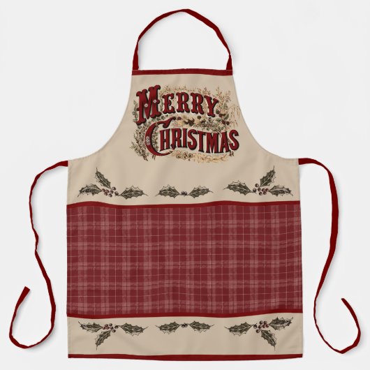 Rustic Country "Merry Christmas" Apron エプロン (正面)