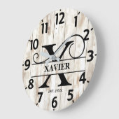 Rustic Country Monogram ラージ壁時計 (傾斜)