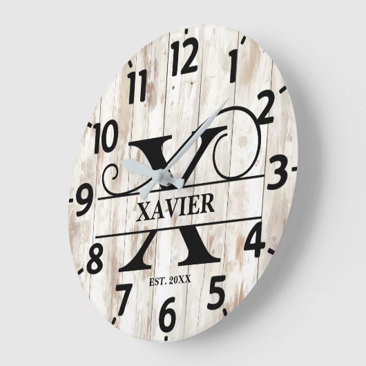 Rustic Country Monogram ラージ壁時計 (傾斜)