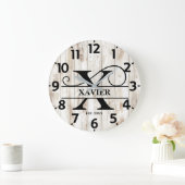 Rustic Country Monogram ラージ壁時計 (ホーム)