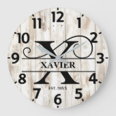 Rustic Country Monogram ラージ壁時計 (正面)