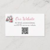 Rustic Country Owl Boho Wedding Website エンクロージャーカード (正面)