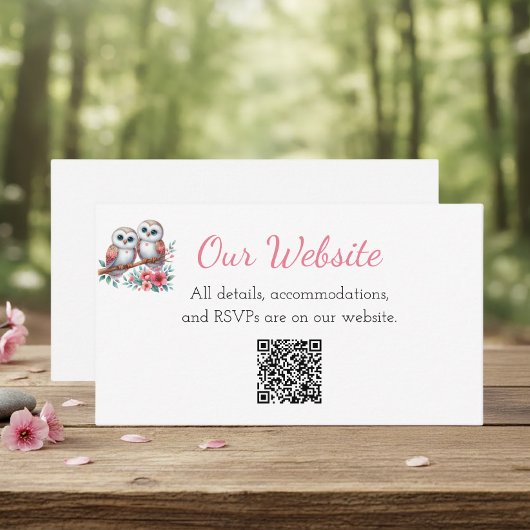 Rustic Country Owl Boho Wedding Website エンクロージャーカード