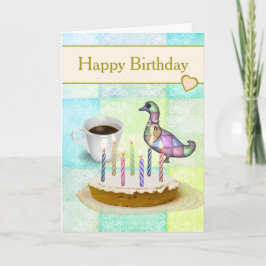 Rustic Country Patchwork and Cake Birthday Card カード