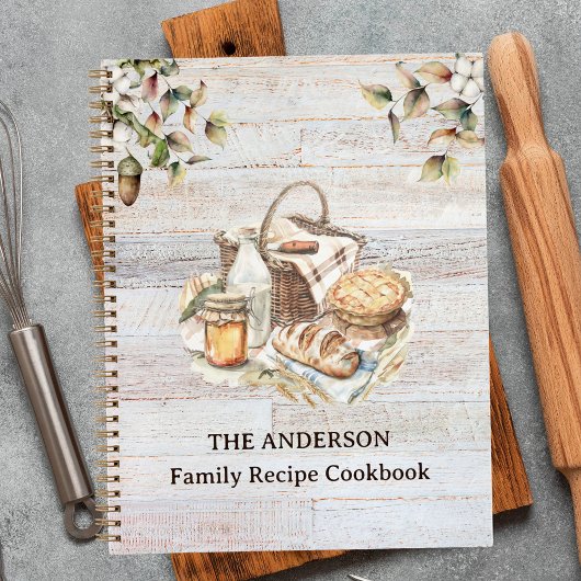 Rustic Country Personalized Family Recipe Book ノートブック