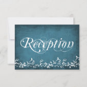 Rustic Country Swirls Blue Reception Cards 招待状 (正面)