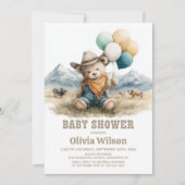 Rustic Country Teddy Bear Baby Shower Invitation 招待状 (正面)