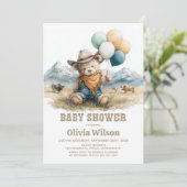 Rustic Country Teddy Bear Baby Shower Invitation 招待状 (スタンド正面)