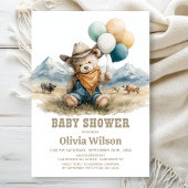 Rustic Country Teddy Bear Baby Shower Invitation 招待状