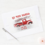  Rustic Country Vintage Red White Farm Truck 長方形シール (封筒)