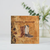 Rustic Country Wedding Invitation with Cowboy Boot 招待状 (スタンド正面)