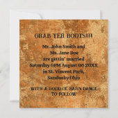 Rustic Country Wedding Invitation with Cowboy Boot 招待状 (裏面)