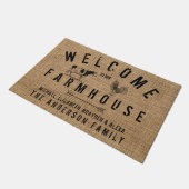 Rustic Country Welcome to our Farmhouse Animals Do ドアマット (アングル)