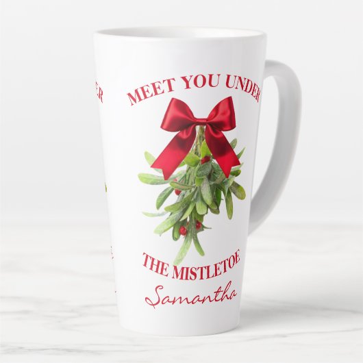 Rustic Country Western Mistletoe Large Mug カフェラテマグ (右アングル)