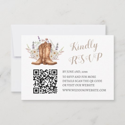 Rustic Country Western RSVP Cards (正面)