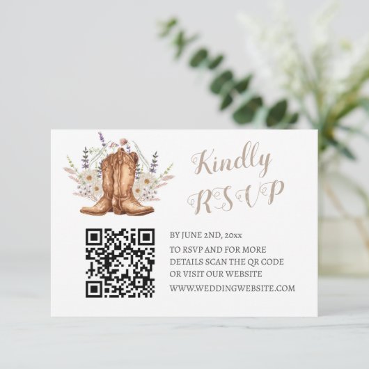 Rustic Country Western RSVP Cards (スタンド正面)