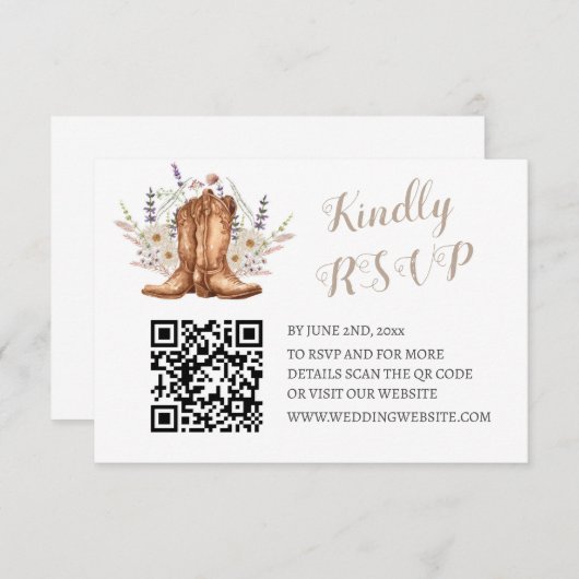 Rustic Country Western RSVP Cards (正面/裏面)