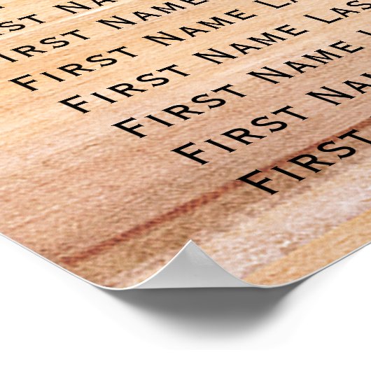 Rustic Country Wood & Mason Jars Wedding Seating ポスター (角)