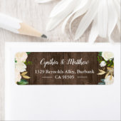 Rustic Country Wood White Gold Garden Flowers ラベル (インサイチュ)