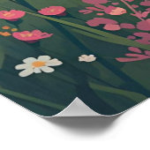 Rustic Countryside Cabin with Wildflowers  ポスター (角)