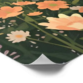 Rustic Countryside Cabin with Wildflowers ポスター (角)