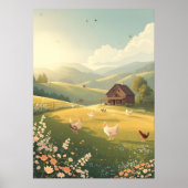 Rustic Countryside Cabin with Wildflowers  ポスター (正面)