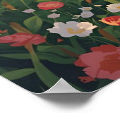 Rustic Countryside Cabin with Wildflowers ポスター (角)