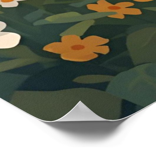 Rustic Countryside Cabin with Wildflowers ポスター (角)