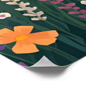 Rustic Countryside Cabin with Wildflowers  ポスター (角)