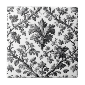 Rustic Countryside Floral Motif Monochrome Elegant タイル
