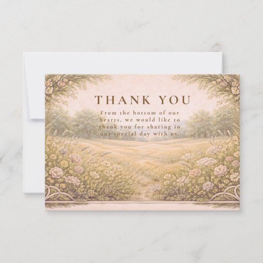 Rustic Countryside Garden Wedding サンキューカード (正面)