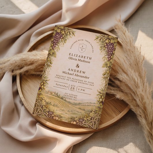 Rustic Countryside Vineyard Wedding 招待状