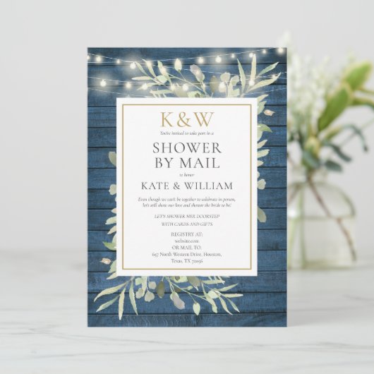 Rustic Couples Shower By Mail Long Distance 招待状 (スタンド正面)