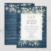 Rustic Couples Shower By Mail Long Distance 招待状 (正面/裏面)