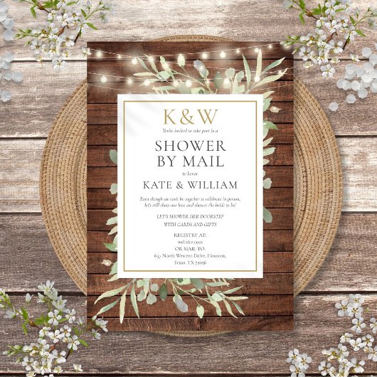 Rustic Couples Shower By Mail Long Distance 招待状