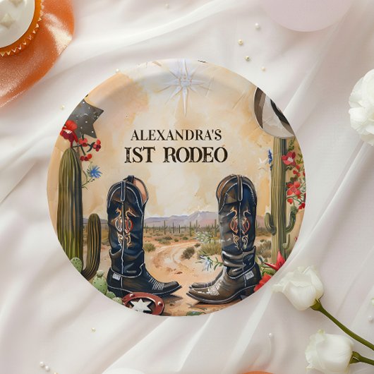 Rustic Cowboy 1st Rodeo Birthday ペーパープレート