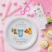 Rustic Cowboy Baby Shower Plates for Boys ペーパープレート (パーティー)