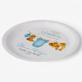 Rustic Cowboy Baby Shower Plates for Boys ペーパープレート (アングル)