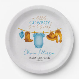 Rustic Cowboy Baby Shower Plates for Boys ペーパープレート