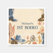 Rustic Cowboy Boots 1st Birthday スタンダードカクテルナプキン (正面)