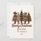 Rustic Cowboy Boots Western Christmas シーズンカード (正面)