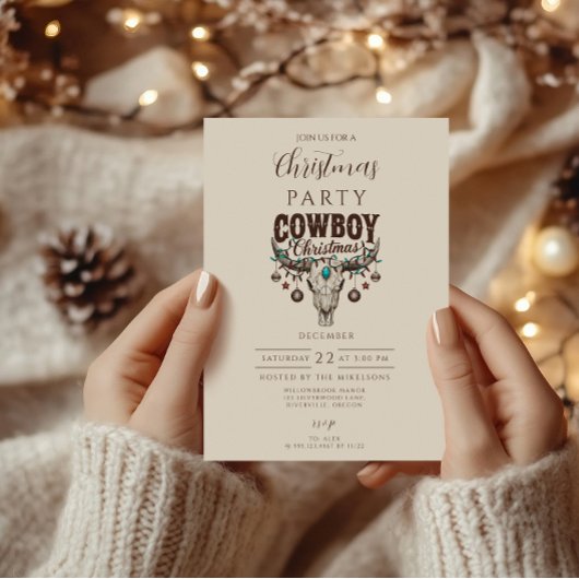 Rustic Cowboy Christmas 招待状
