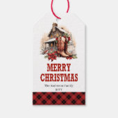 Rustic cowboy Christmas tag editable with custom ギフトタグ (正面)